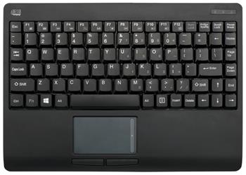 Adesso WKB-4110UB/ bezdrátová klávesnice 2,4GHz/ mini/ touchpad/ USB/ černá/ US layout