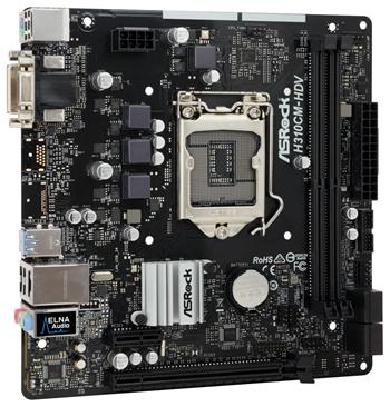 Asrock H310CM-DVS / Intel H310 / LGA1151 / 2x DDR4 DIMM / DVI-D / VGA / mATX