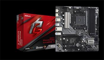 ASROCK MB B550M PHANTOM GAMING 4 (AM4, amd B550, 4xDDR4 4733, 4xSATA3, 7.1, HDMI +DPort, M.2, USB3.2, mATX)