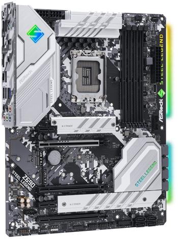 ASRock Z690 Steel Legend / Intel Z690 / LGA1700 / 4x DDR4 / 3x M.2 / HDMI / DP / USB-C / ATX