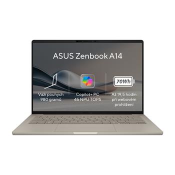 ASUS Zenbook 14 - Qualcomm Purwa SE/32GB/1TB SSD/14"/WUXGA/OLED/2y PUR/Win 11 Home/béžová