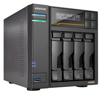 Asustor Lockerstor 4 Gen3 AS6804T 4x 2,5"/3,5" SATA III/ 16GB RAM/ Dual 10GbE/ 4x M.2 SSD