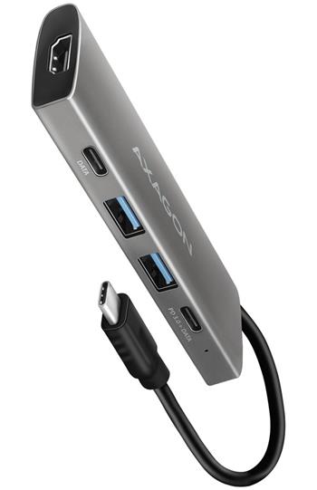 AXAGON HMC-5G21, USB 10Gb/s hub, porty 2x USB-A, 2x USB-C, HDMI 4k/30, PD 60W, kabel USB-C 13cm