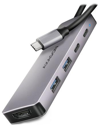 AXAGON HMC-5H60, USB 5Gbps hub, porty 2x USB-A, 1x USB-C, HDMI 4k/60, PD 100W, kabel USB-C 15cm