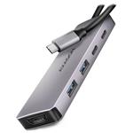 AXAGON HMC-5H60, USB 5Gbps hub, porty 2x USB-A, 1x USB-C, HDMI 4k/60, PD 100W, kabel USB-C 15cm