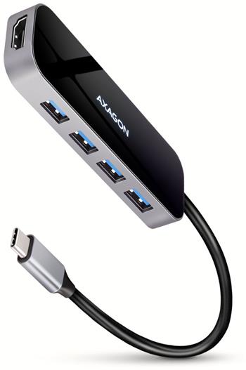 AXAGON HMC-6H4A, USB 3.2 Gen 1 hub, porty 4x USB-A, HDMI 4k/30Hz, PD 100W, kabel USB-C 20cm