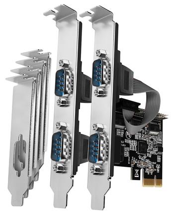 AXAGON PCEA-S4N, PCIe řadič - 4x sériový port (RS232) 250 kbps, vč. LP