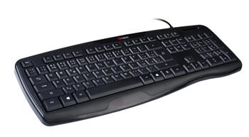 C-TECH klávesnice KB-107 USB, ERGO, černá, CZ/SK