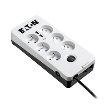 EATON přepěťová ochrana Protection Box 6 Tel@ USB FR, 6 zásuvek + 2x USB + telefon