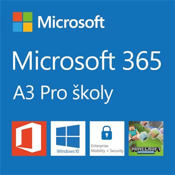 Elektronická licence: Microsoft CSP Microsoft 365 A3 for faculty (pro školy) předplatné 1 rok, vyúčtování ročně