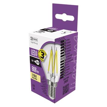 EMOS LED,Filament,MiniGl,6W(60W),630lm,E14,WW