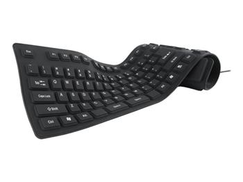 GEMBIRD KB-109F-B Flexibilní silikonová klávesnice voděodolná USB+OTG černá