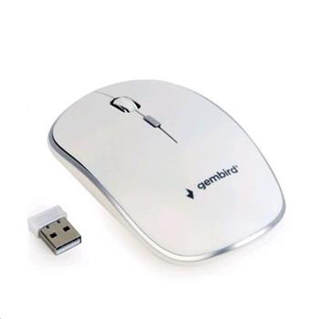 GEMBIRD Myš MUSW-4B-01-W, bílá, bezdrátová, USB nano receiver