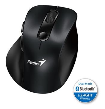 GENIUS Ergo 9000S Black/ duální Bluetooth + 2,4GHz/ 2400 dpi/ bezdrátová/ tichá/ černá