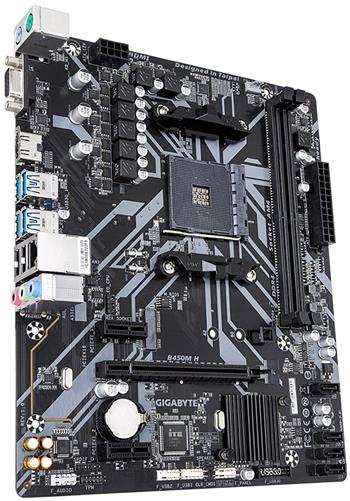 GIGABYTE B450M H / AMD B450 / AM4 / 2x DDR4 / VGA / VGA / HDMI / M.2 / mATX