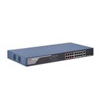 Hikvision Smart managed switch 16x100TX PoE + 2x Gb Uplink Combo port, 230W, Super PoE- dosah až 300m