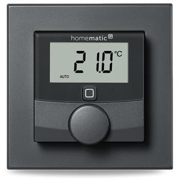 Homematic IP Nástěnný termostat se senzorem vlhkosti a spínaným výstupem 230V – zápustná montáž, antracit - HmIP-BW