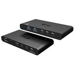 i-tec KVM dokovací stanice pro dva hostitele, 4K HDMI, 3x USB-C, 2x USB-A, Power Delivery 2x 100W