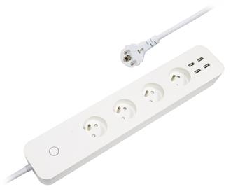 IMMAX NEO LITE SMART chytrý prodlužovací přívod/ 4x FR zásuvka/ 4x USB/ krytí IP20/ Wi-Fi/ 1,5 m/ bílý/ TUYA