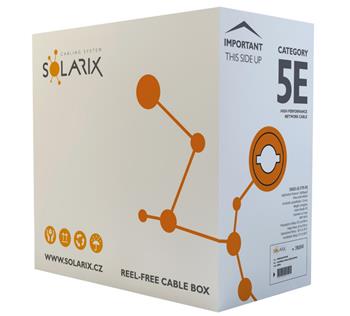 Kabel Solarix FTP Cat5e drát 305m PE venkovní
