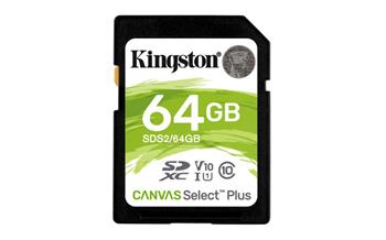 KINGSTON 64GB SDXC CANVAS Plus Class10 UHS-I 100MB/s Read Flash Card