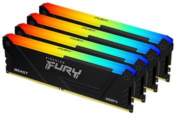 Kingston FURY Beast/DDR4/64GB/3200MHz/CL16/4x16GB/RGB/Black