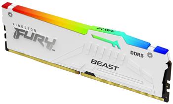 Kingston FURY Beast/DDR5/16GB/6400MHz/CL32/1x16GB/RGB/White