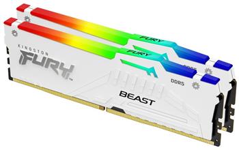 Kingston FURY Beast/DDR5/32GB/6000MHz/CL30/2x16GB/RGB/White