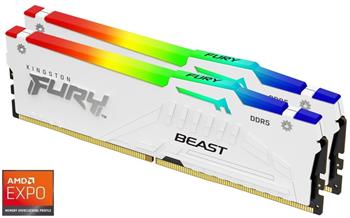 Kingston FURY Beast EXPO/DDR5/32GB/6000MHz/CL30/2x16GB/RGB/White