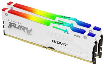 Kingston FURY Beast White/DDR5/32GB/5200MHz/CL40/2x16GB/RGB/White