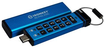 Kingston Ironkey Keypad 200C/128GB/USB 3.0/USB-C/Modrá