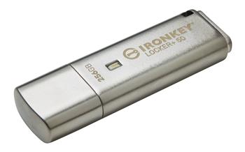 Kingston IronKey Locker+ 50/256GB/USB 3.1/USB-A/Stříbrná