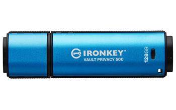 Kingston Ironkey Vault Privacy 50C/128GB/USB 3.2/USB-C/Modrá