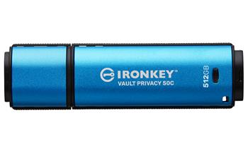 Kingston Ironkey Vault Privacy 50C/512GB/USB 3.2/USB-C/Modrá