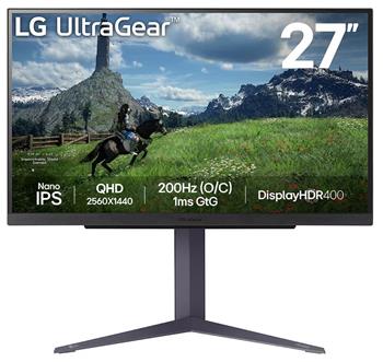 LG monitor 27GS85Q-B IPS 27"/ 2560x1440 / 180Hz/ 400cdm / 1ms/ 1000:1/DP/HDMI/PIVOT černý