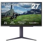 LG monitor 27GS85Q-B  IPS 27"/ 2560x1440 / 180Hz/ 400cdm / 1ms/ 1000:1/DP/HDMI/PIVOT černý