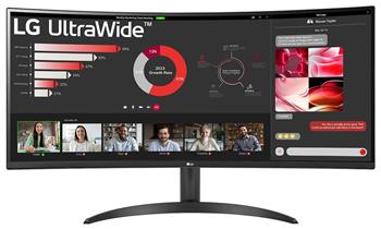 LG monitor 34WR50QC-B VA 34" QHD zakřivený / 3440x1440 /21:9/ 300 cd/m2/ 5ms (GtG)/ HDMI /DP/on screen control /HDR 10