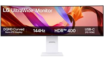 LG monitor 49U950A-W zakřivený IPS 49" / 5120 x 1440/ 32:9/ 5ms/144Hz/ DP/ HDMI/ USB/ repro