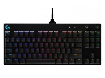 Logitech herní klávesnice G PRO RGB/ mechanická/ GX Blue/ USB/ US layout/ černá