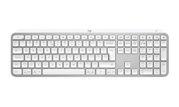 Logitech klávesnice MX Keys S/ bezdrátová/ Bluetooth/ USB-C/ US layout/ bílo-šedá