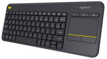 Logitech klávesnice Wireless Keyboard K400 Plus, CZ/SK, unifying přijímač, černá