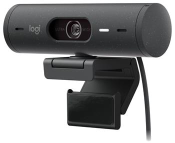 Logitech webkamera BRIO 500, Full HD, 4x zoom,RightLight 4 s HDR, grafitová,USB-C