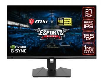 MSI Gaming monitor Optix MAG274QRF-QD, 27"/2560x1440 (WQHD)/Rapid IPS, 165Hz/1ms/1000:1/300cd / m2/2x HDMI/DP/USB-C/USB