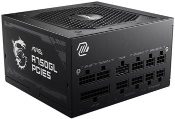 MSI zdroj MAG A750GL PCIE5/ 750W/ ATX3.1/ akt. PFC/ 7 let celk. záruka/ 120mm fan/ modulární kabeláž/ 80PLUS Gold