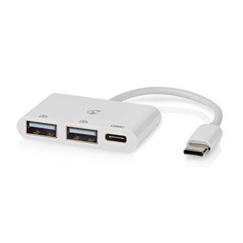 Nedis CCGB64785WT01 - USB hub| 1x USB-C™ | 1x USB-C™ / 2x USB 2.0 A Female | 3 Porty port(s) | Napájení z USB