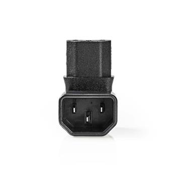 Nedis CEGB1190BK - Rozšíření Plug | IEC-320-C13 | IEC-320-C14 | Úhlový 90° | Poniklované | PVC | Černá |