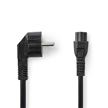 Nedis CEGL10100BK20 - Napájecí Kabel | Typ F Zástrčka | IEC-320-C5 | Úhlový | Přímý | 2 m | Černá