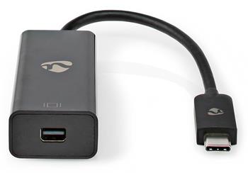 NEDIS kabelový adaptér USB 3.2 Gen 1/ USB-C zástrčka - Mini DisplayPort zásuvka/ kulatý/ černý/ 20cm