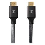 NEDIS PROFIGOLD Ultra High Speed HDMI 2.1 kabel/ 8K@60H/ zlacené konektory HDMI-HDMI/ bavlna/ antracit/ BOX/ 2m