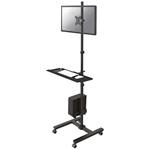 Neomounts FPMA-MOBILE1700 / Mobile Workplace Floor Stand (monitor, keyboard/mouse & PC) / Black